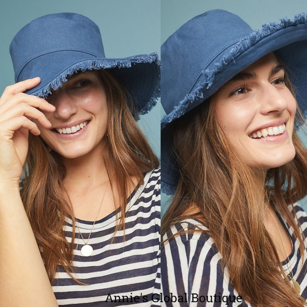 ANTHROPOLOGIE Exclusive Frayed Bucket Hat NWT RARE - Picture 7 of 16